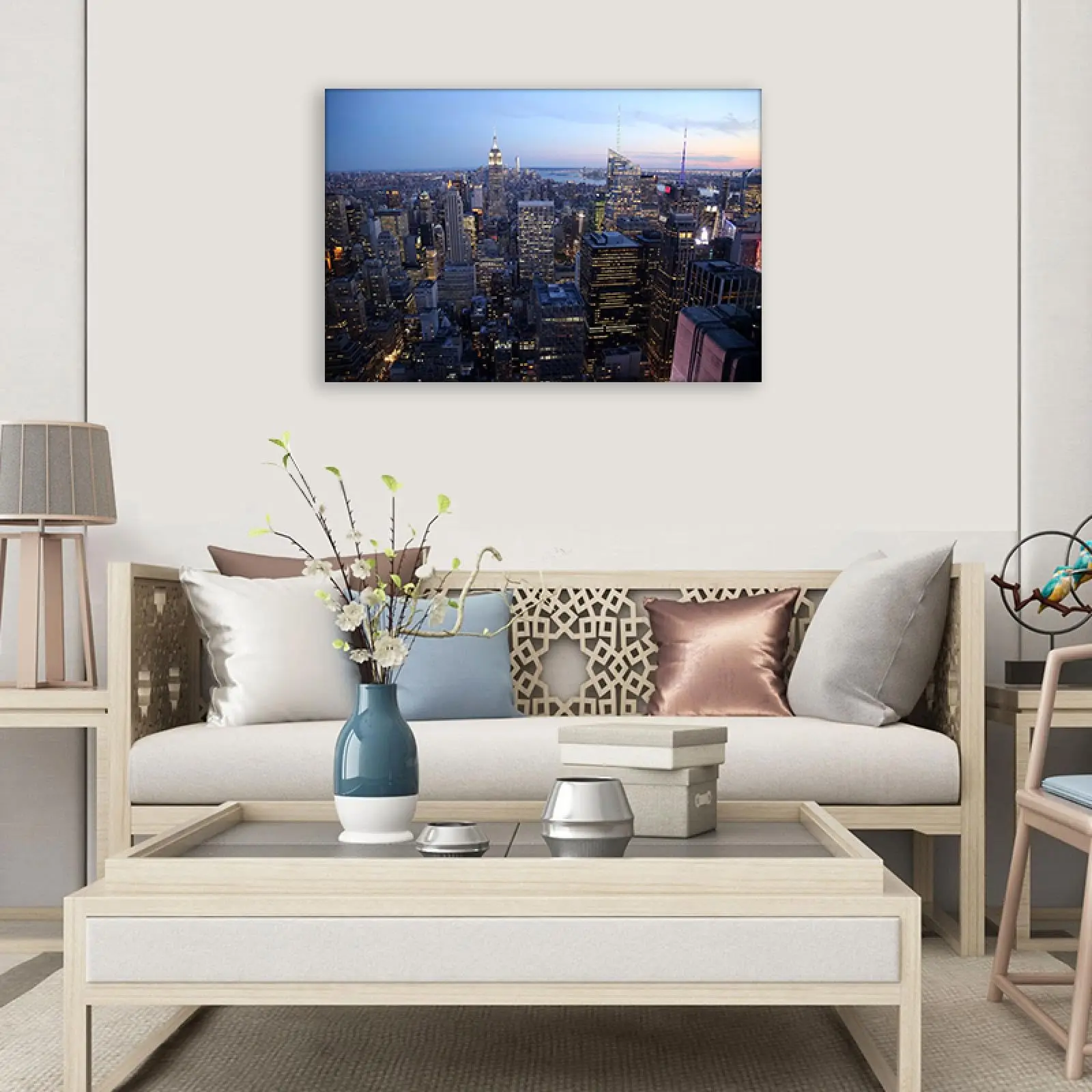 Картина на холсте с изображением ночного пейзажа Нью-Йорка
