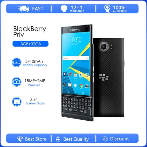 BlackBerry priv Восстановленный-оригинальный Восьмиядерный 12MP 4,5 "3G B ОЗУ 32 Гб ПЗУ 3G 4G LTE разблокированный Оригинал Бесплатная доставка