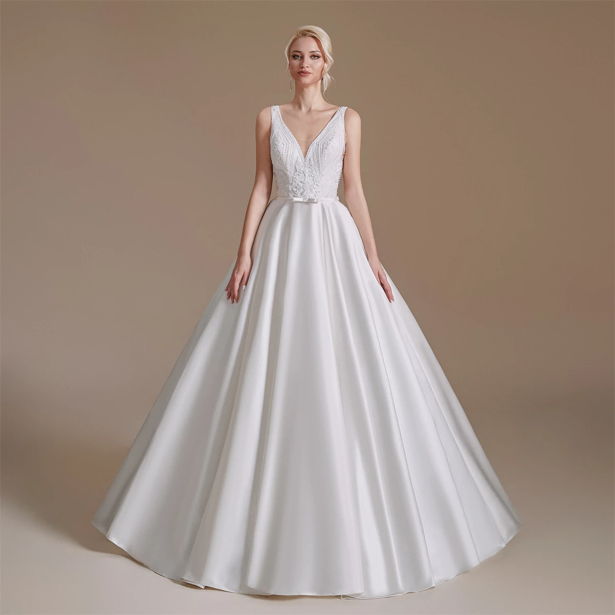 

2022 Elegant V-Neck Ball Gown Wedding Dresses Long Dresses Woman Party Night Formal Dress Women Elegant Plus Size Wedding Dress