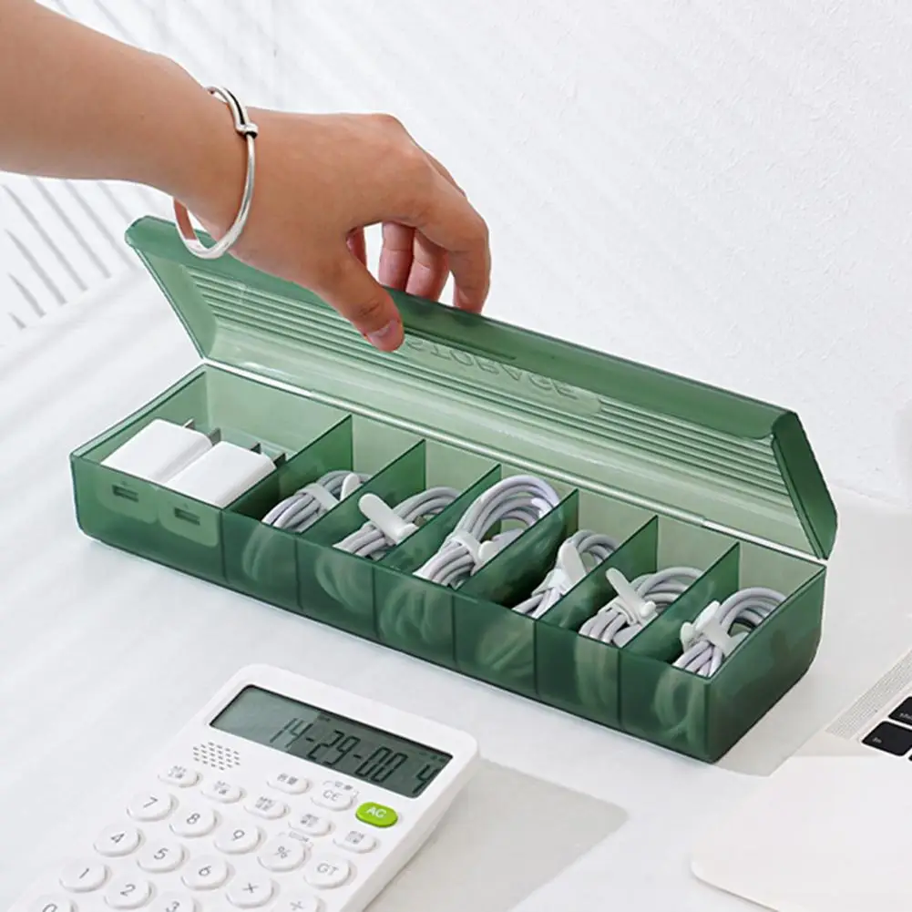 

Dustproof Practical Space-saving Clear Cable Storage Box Data Line Container Cable Organizer Box Birthday Gift