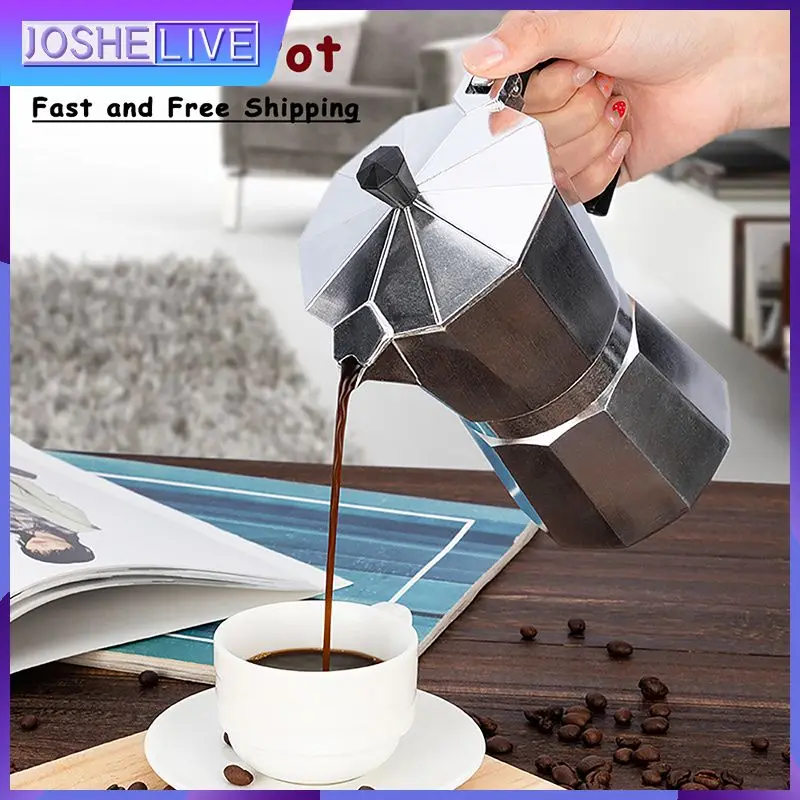 

Coffee Pot Coffeeware Expresso Percolator Durable Aluminum Coffee Maker Moka Cafeteira Coffee Maker 50/100/150ml Practical