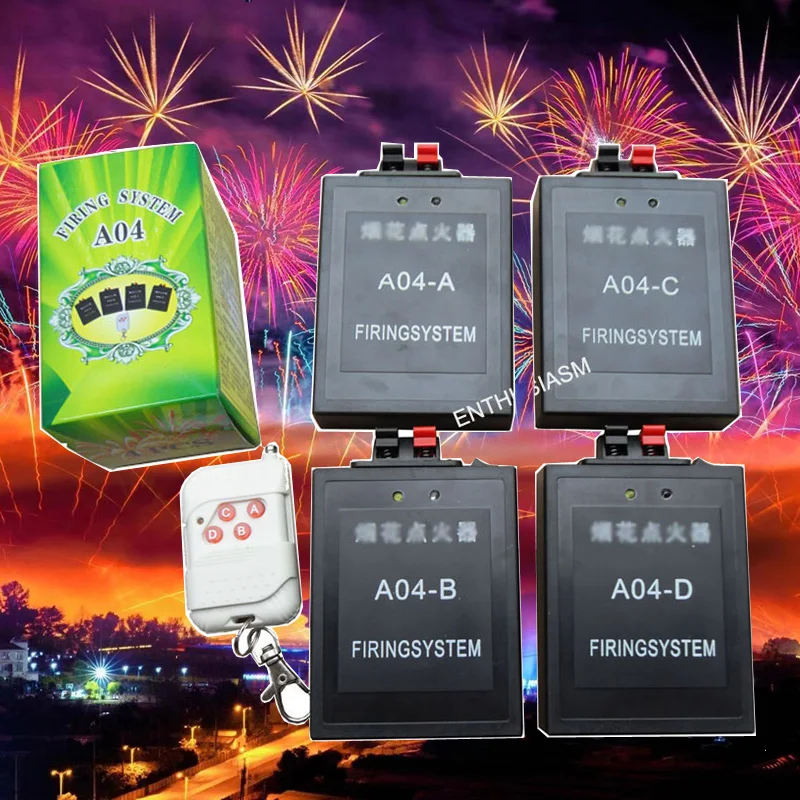 

A04 remote control 4pcs receivers pyro fireworks mini machine firing ignition system