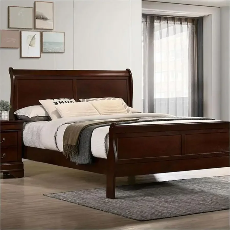 

Кровать Cherry Louis Phillipe из прочной древесины, 1 шт., кровать для спальни, сани, кровать, мебель для спальни