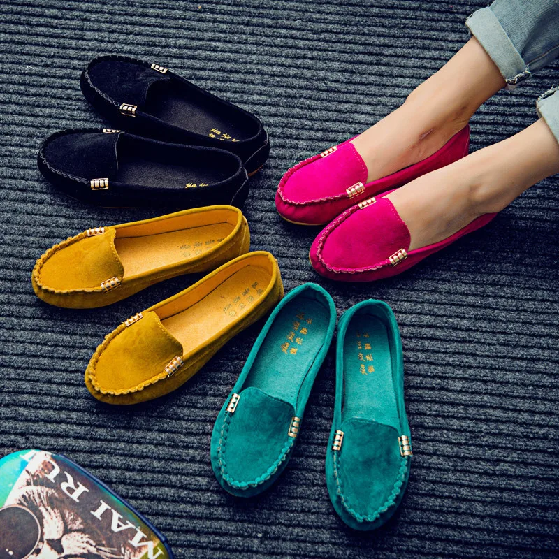 

Spring and Summer Round Toe Flat Shoes Single Shoes Metal Buckle Women's Shoes Student Bean Shoes Casual Single Shoes