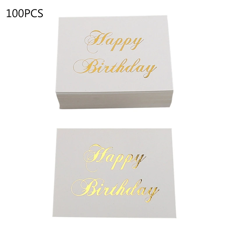 

Elegant Birthday Cards Gold Foil Typeface Writeable for Gift Wrapping 100X