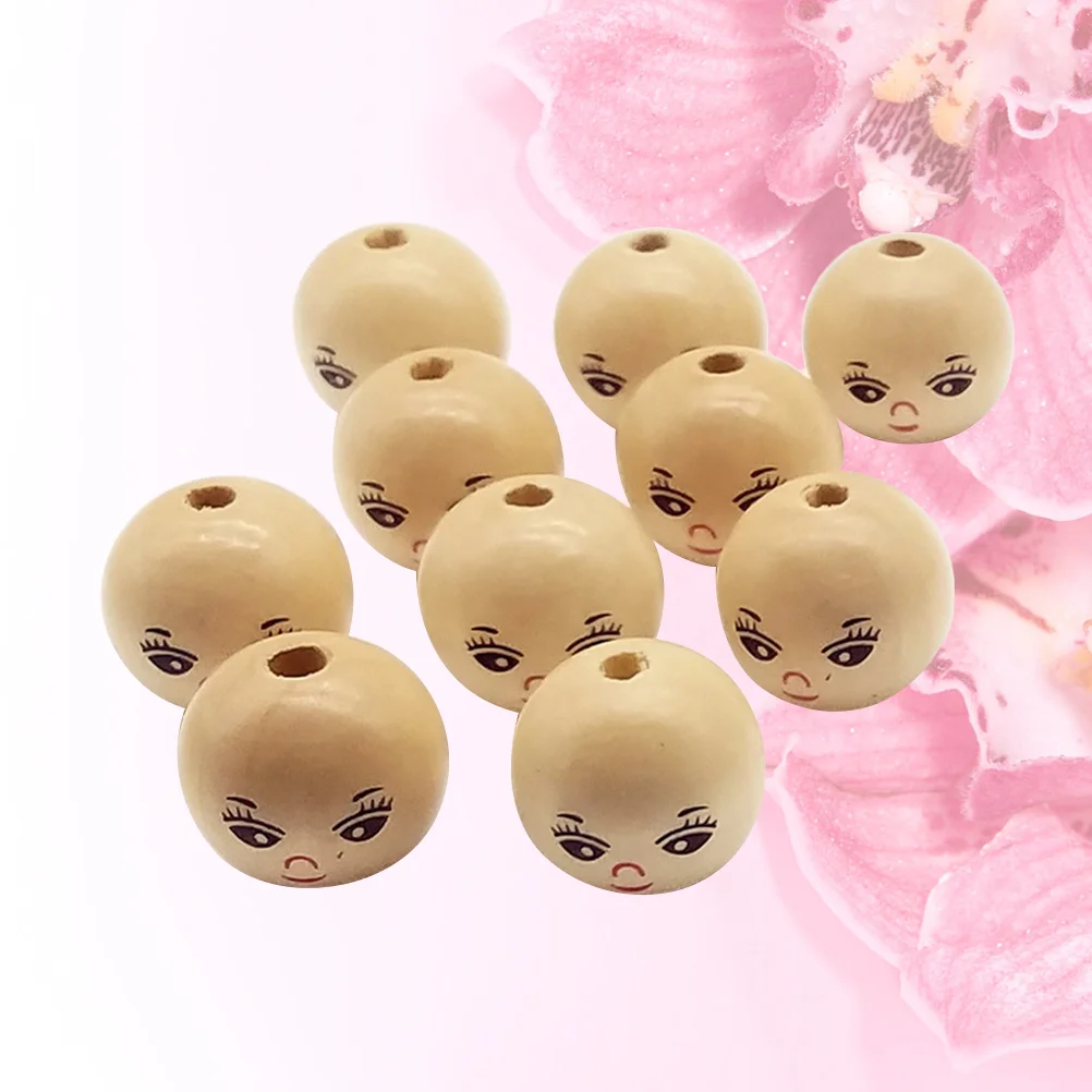 20 шт. ювелирные изделия DIY аксессуары деревянные свободные бусины улыбка лицо