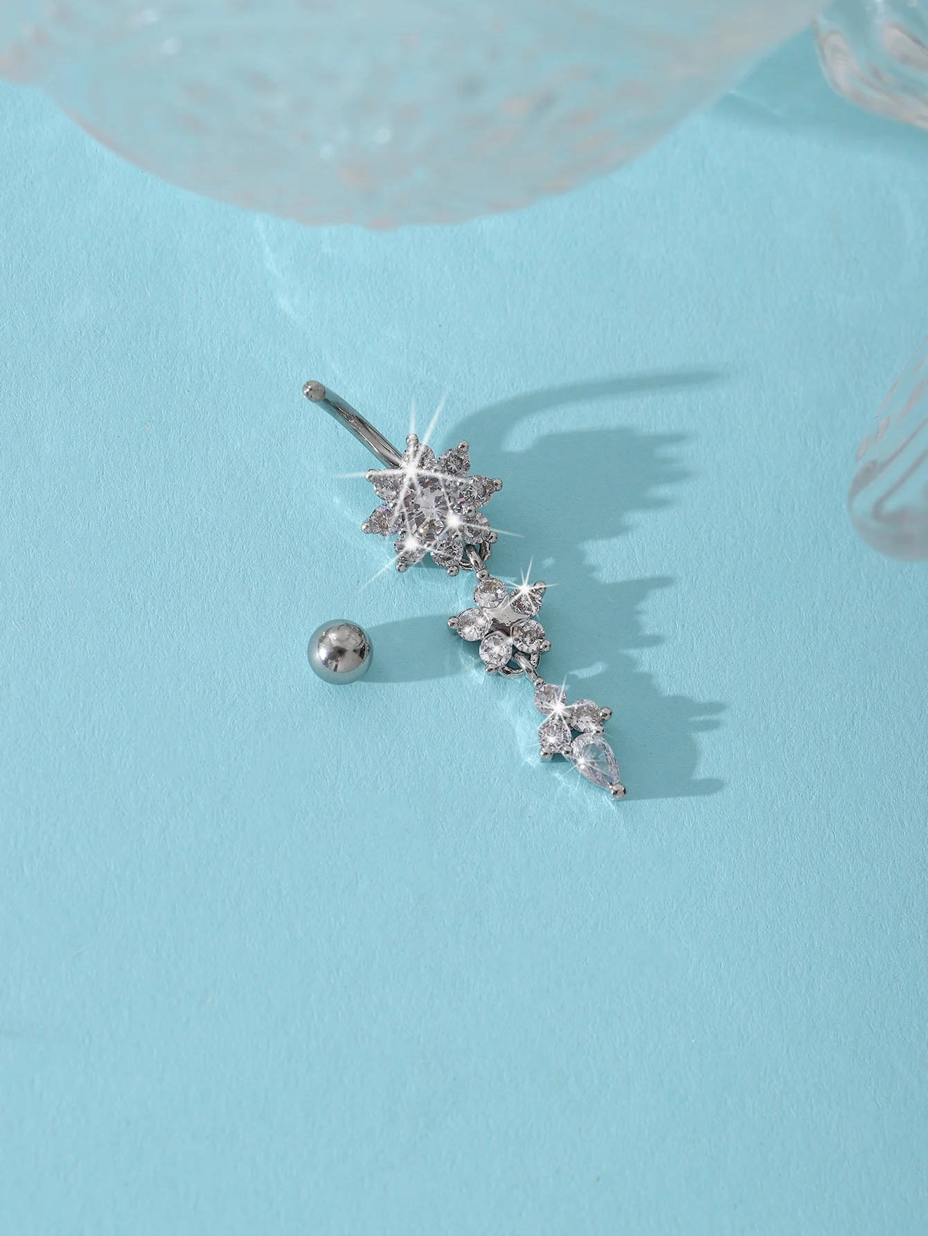 Европа и США Модный Новый Подсолнух изогнутая линия длинный гвоздь для пупка