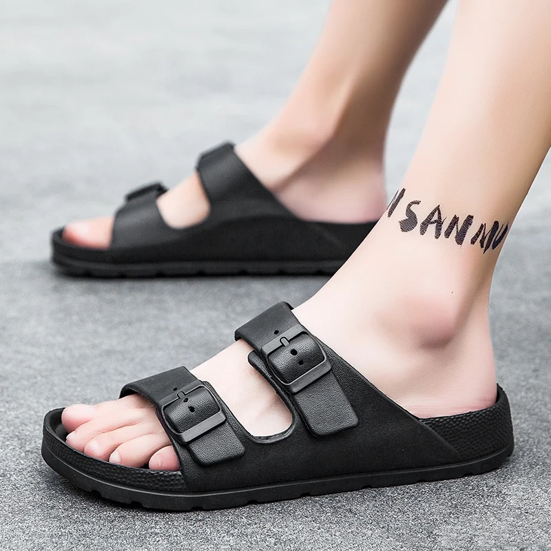 

Summer Slippers Man Indoor Fashion Thick Non-slip Sandals Men Beach Sandals Soft EVA Quality Outdoor Slippers Sandalia Masculina