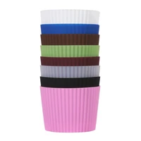 kitchen tool durable round table mats bottle sleeves water cup coasters silicone cup sleeve insulation cup cover
