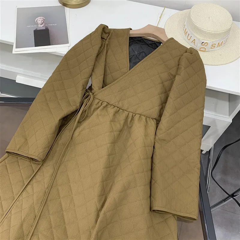 0 66 Платье Длинное платье Женское однотонное с ромбовидным узором Элегантное