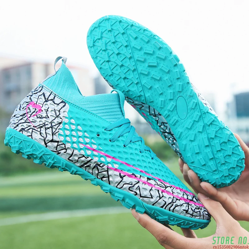 

Hot Sale Mens Soccer Cleats High Ankle Football Shoes Long Spikes Outdoor Soccer Traing Boots For Men Women Soccer Child Shoes