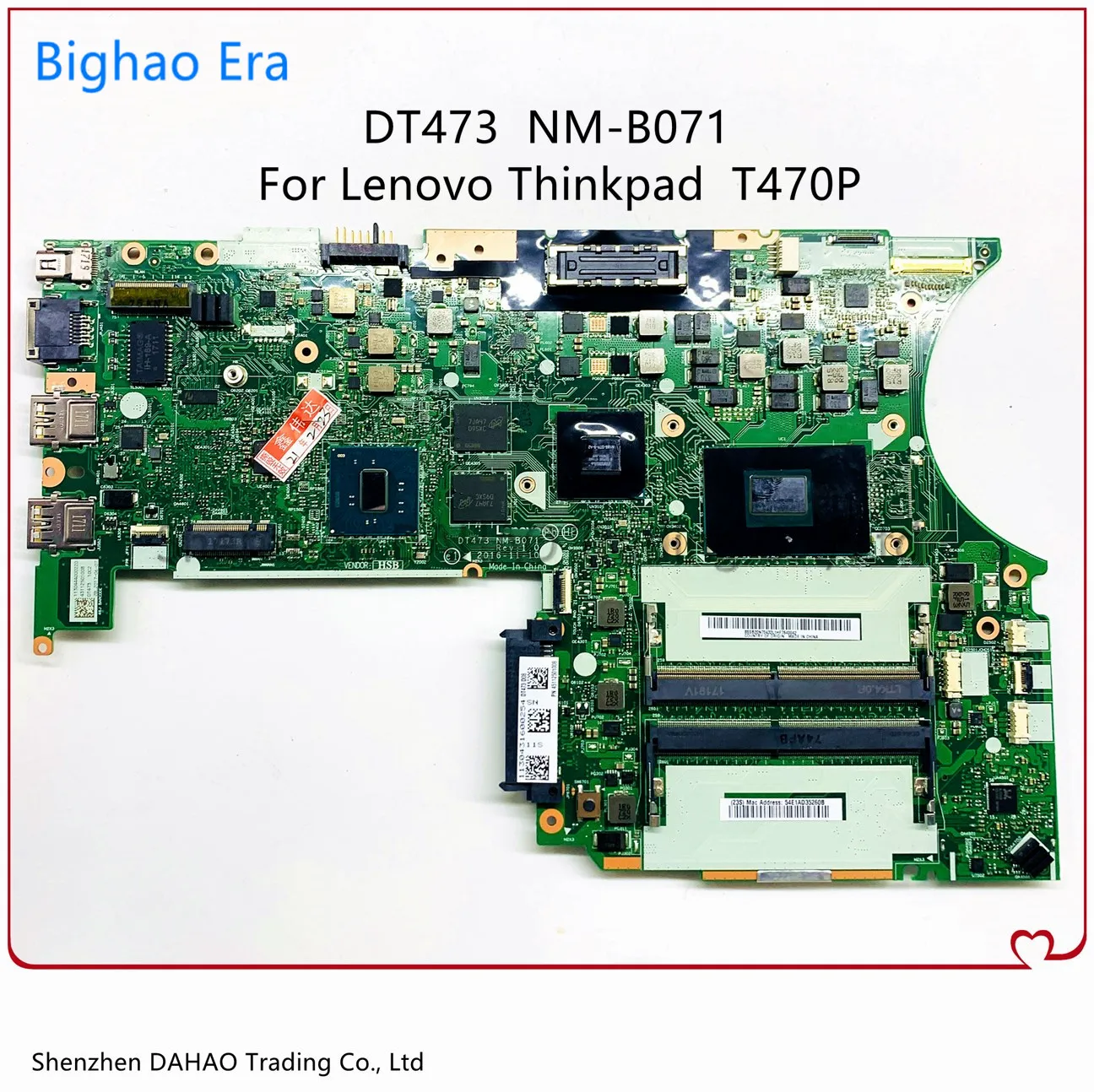 

For Lenovo Thinkpad T470P Laptop Motherboard DT473 NM-B071 With i7 7700HQ/7820HQ 940MX 2GB 100% Tested 01YR889 01YR887 01HW927