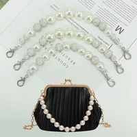 1pc pearl bag strap for handbag handles beaded purse belts diy replacement for shoulder bag chain straps bags accessories