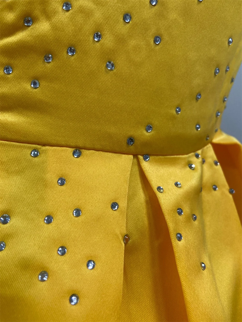 Yellow Women's V-neck Puff Sleeve Prom Dresses 2023 New in Summer Backless Ball Gown Lady Elegant Cocktail Party Evening Dress