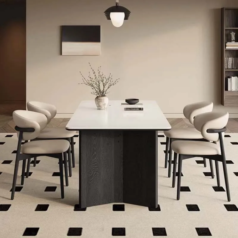 Белые деревянные настольные стулья прямоугольные большие современные