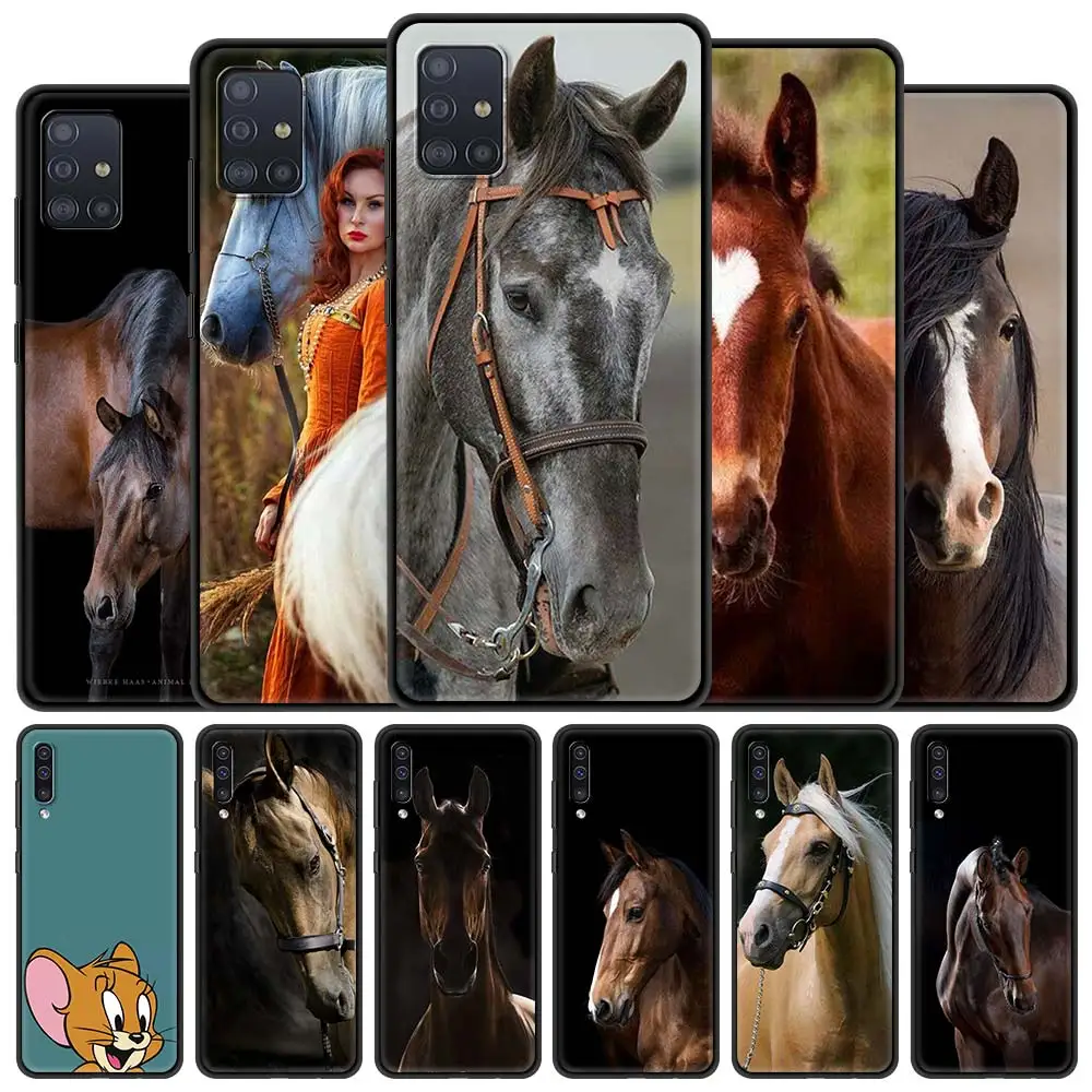 

Case for Samsung Galaxy A12 A51 A52 A50 A32 A31 A71 A70 A72 A21s A02s A22 A10 A41 A11 Phone Cover Horse animal painting pattern
