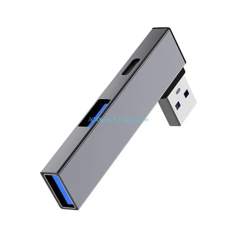 Фото E74D Концентратор USB3.0 4 в 1 с USB3.0, портом USB2.0 USB-адаптер типа C + 2USB USB-разветвитель 5 Гбит/с Порт USB C для данных №4