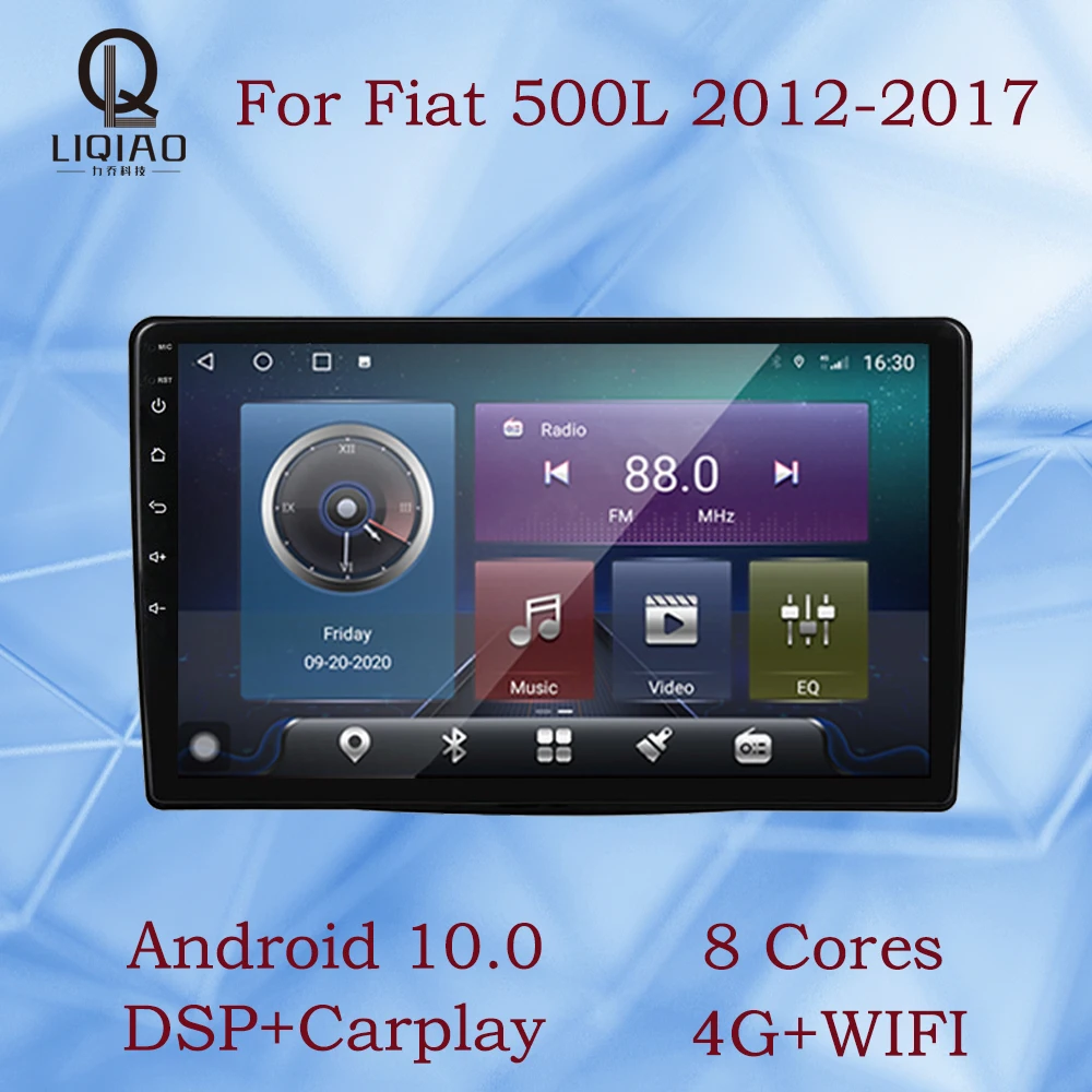 

LIQIAO 2 Din IPS Bluetooth Car Radio For Fiat 500L 2012-2017 Multimedia Video Player Head Unit 8-Core GPS Navigation SWC Carplay