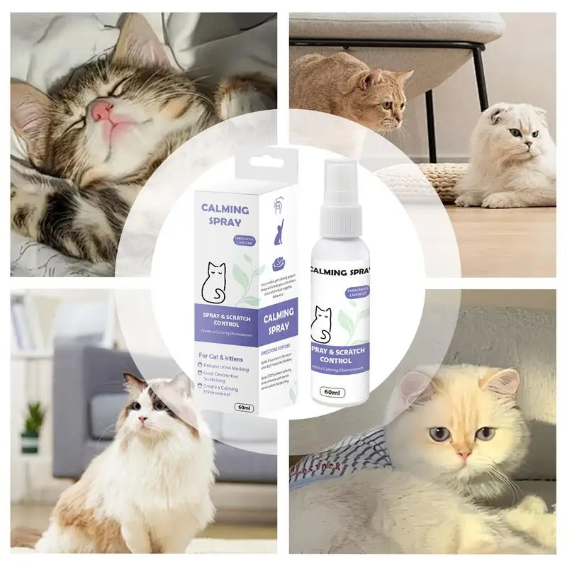 Жидкость для успокоения кошек в путешествиях 2 02 унции спрей котят снятия стресса