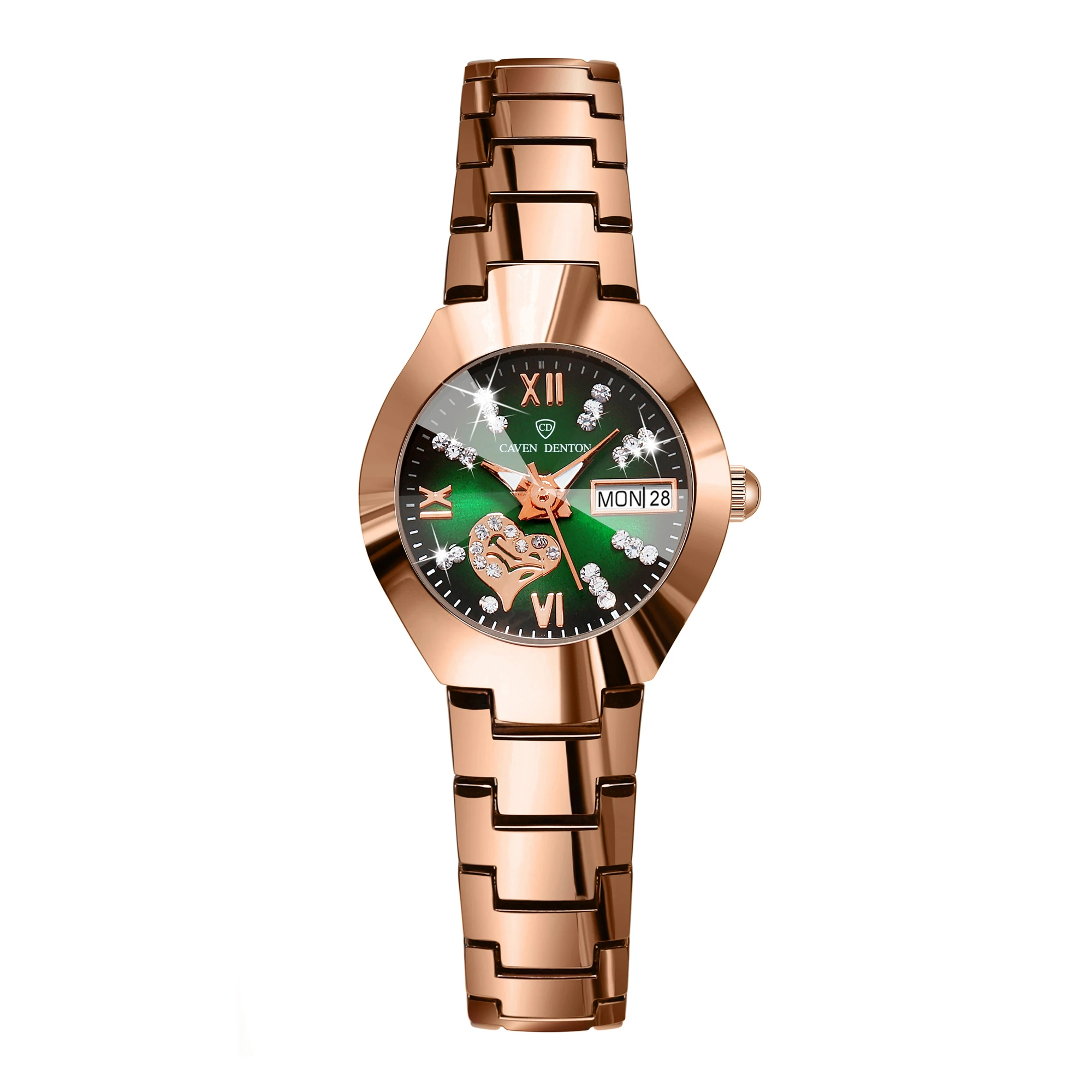 Фото Fashion Women's Watch Double Calendar Diamond Waterproof Glow-in-the-dark ladies Watch for Women №1