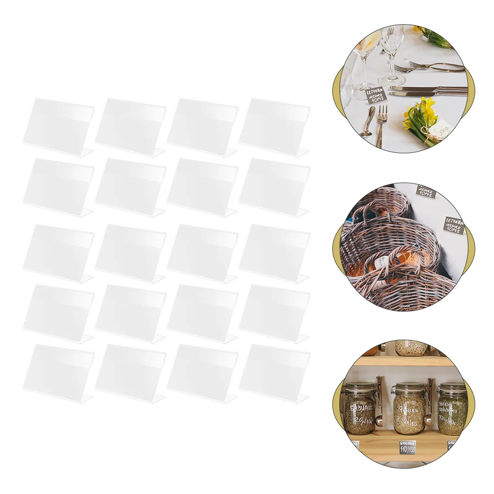 

20 Pcs Label Holder Shape Display Stand Removable Supermarket Price Plastic Tag Porta prices
