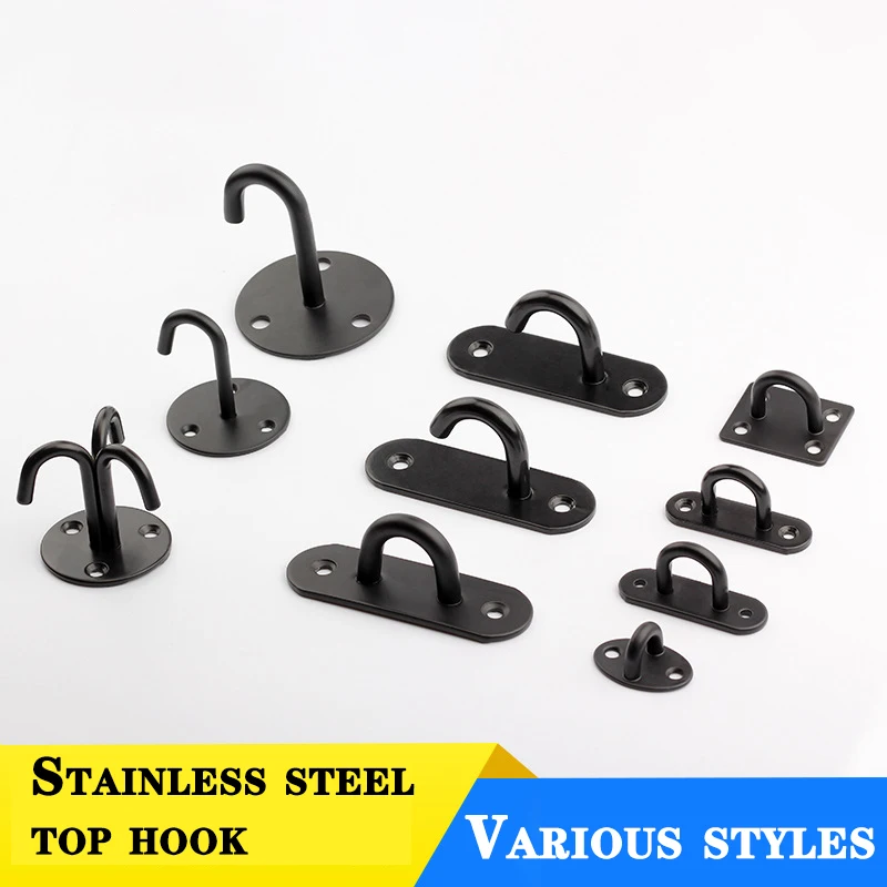 

Hook Top Hook Overweight Weight Capacity Fan Pull Ring U-Shaped Hook Lighting Sandbag Bag Hook Black Stainless Steel