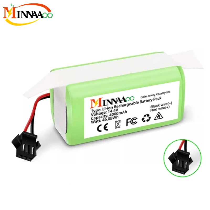 

14.4V 4.0Ah Li-ion battery for Cecotec Conga Excellence 950 990 1090 Ecovacs Deebot DN621 601/605 Eufy RoboVac 35C Panda i7 V710