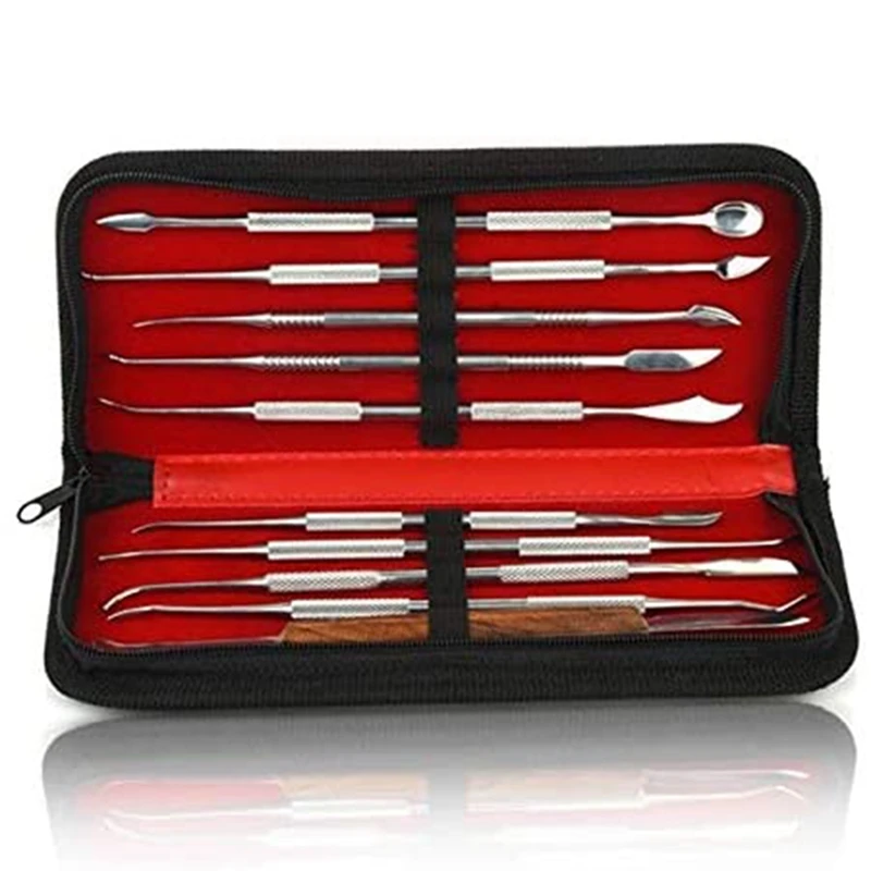

10Pcs Stainless Steel Carving Tools, Wax Carving Tools,with Storage Bag, Carving Set, Portable and Easy To Clean