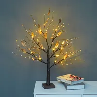 Decorative Tabletop Lighted Tree Golden Fruit Tree Lamp Red Fruit (55CM 24LED Battery Powered) Living Room Party Christmas