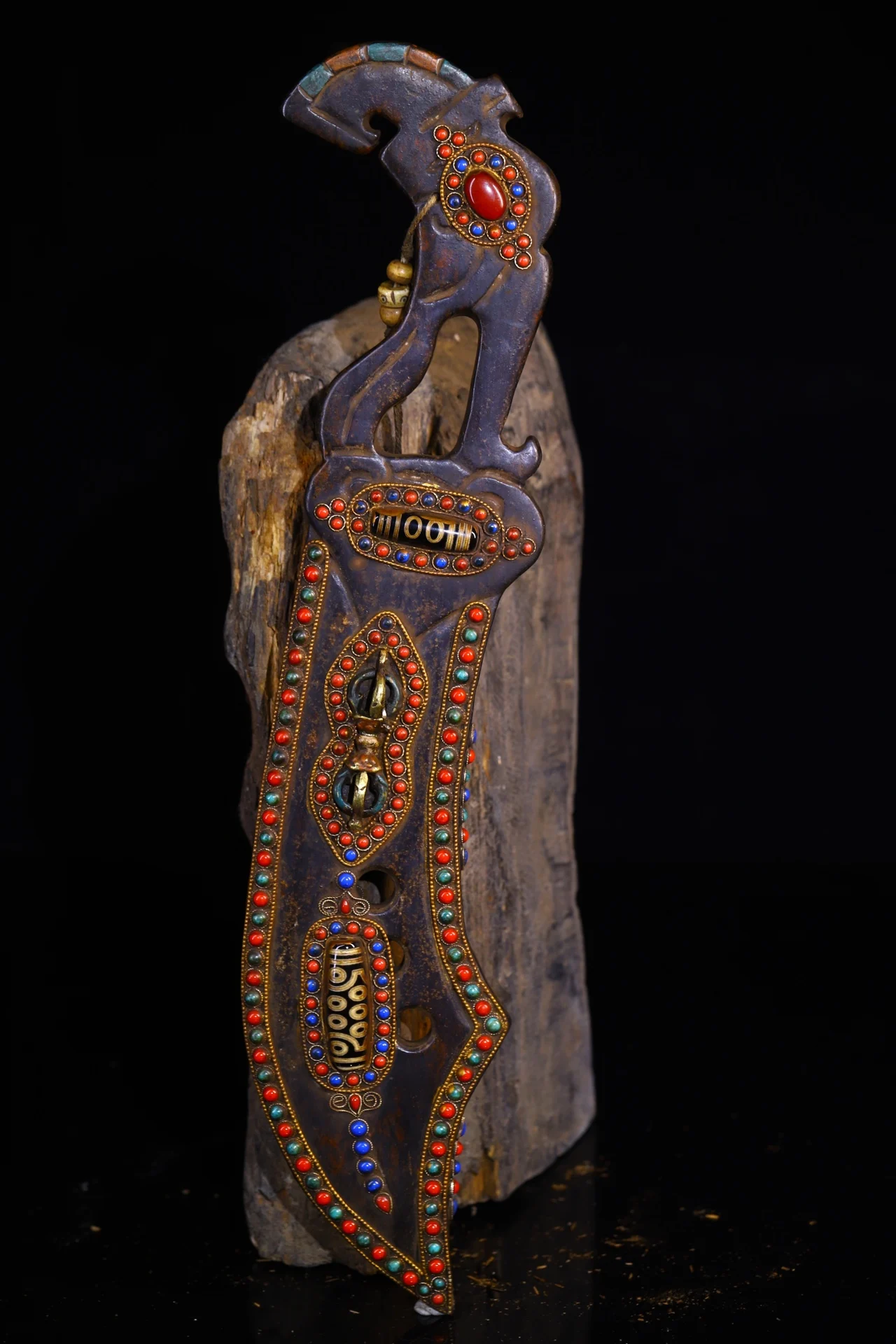 14-дюймовый Тибетский храм коллекция старый натуральный метеорит мозаика