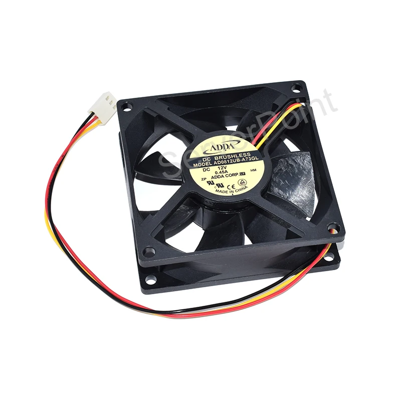 Хорошо протестированный охлаждающий вентилятор с двумя шарикоподшипниками ADDA AD0812UB-A73GL 0.45A 8025 12V