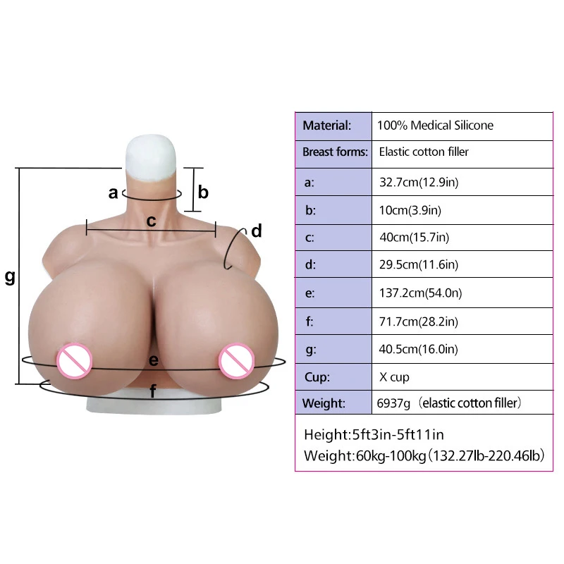Реалистичная силиконовая форма X Cup с большой грудью искусственные груди для