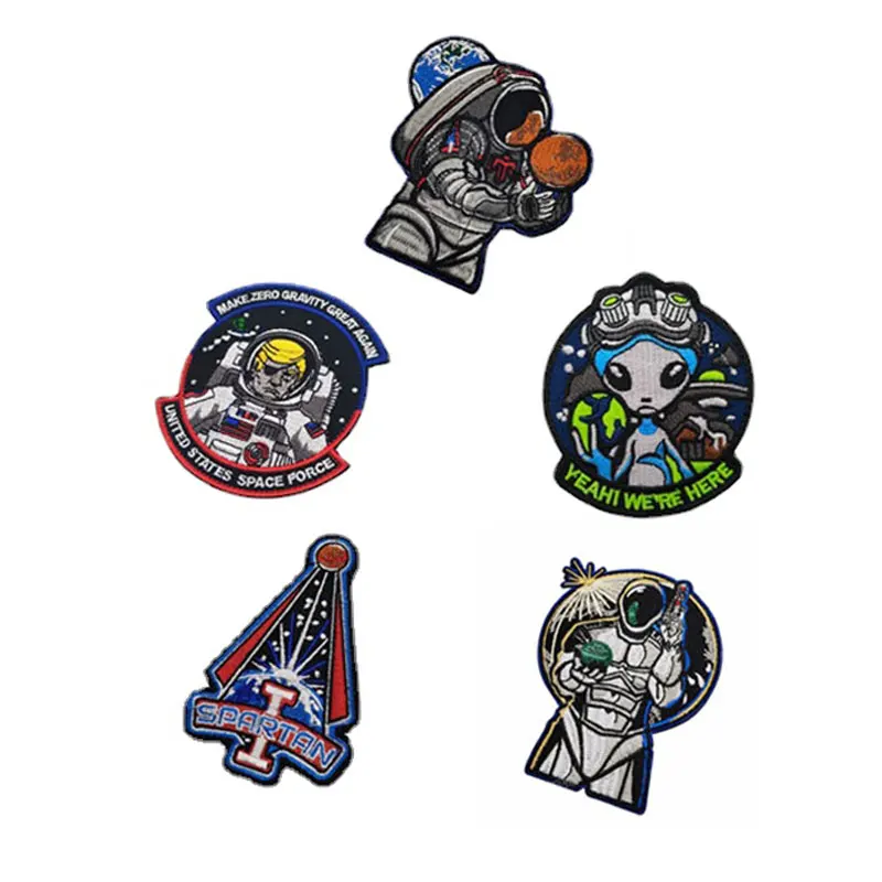 

USA Astronauts Take A Step for All Humanity High Quality Embroidered Cloth Secure Covey Hook and Loop Badge Angel Wings Patch