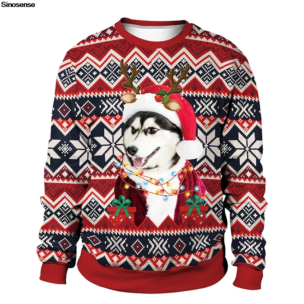 Джемпер унисекс с 3D рисунком собаки для мужчин и женщин