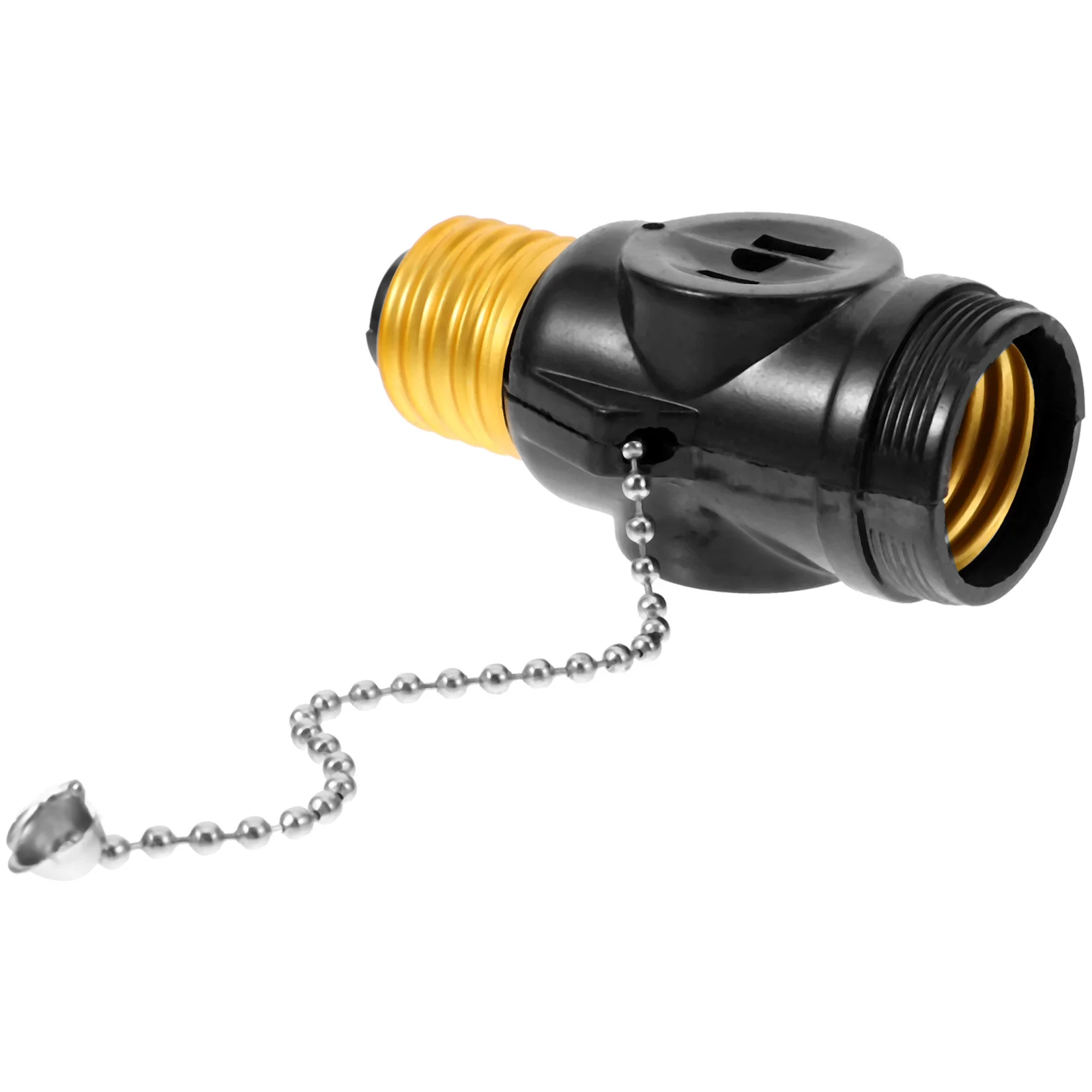 

Outlet Plug Splitter E26 Light Bulb to Dual 3-prong Outlet Plug with Pull(US Plug)