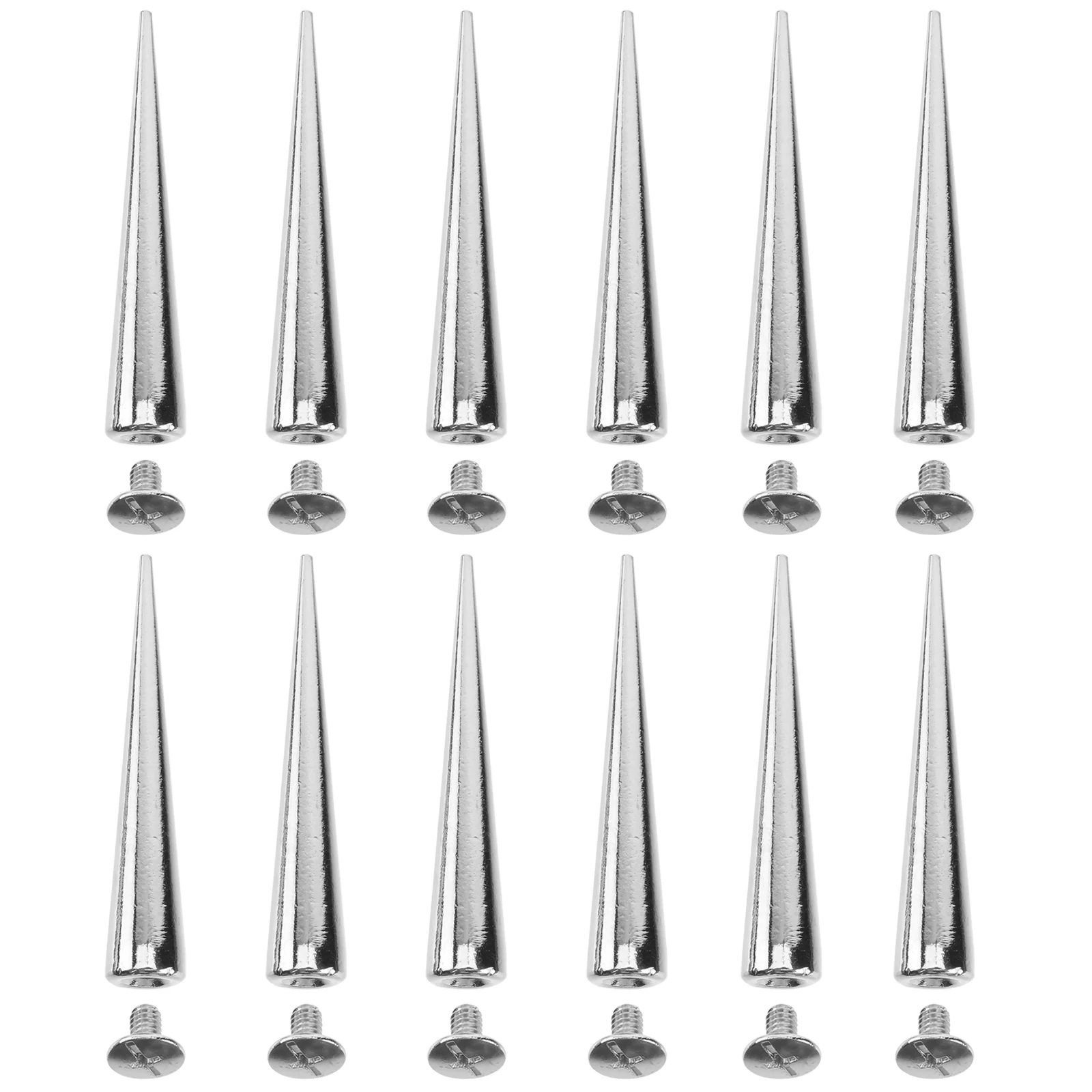 

10pcs Solid Punk Bullet Large Spikes Metal Rivets DIY Silver Cone Studs