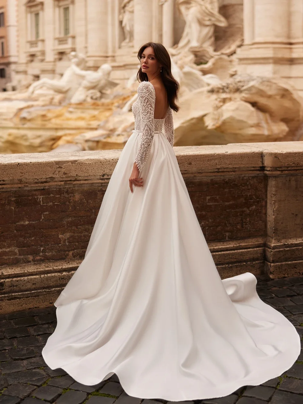 Vinca Sunny индивидуальное винтажное платье невесты с длинными рукавами атласное