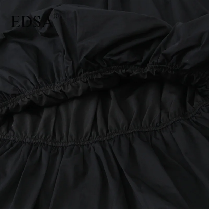 Юбка-миди с бантом EDSA Женская черная Повседневная элегантная летняя юбка