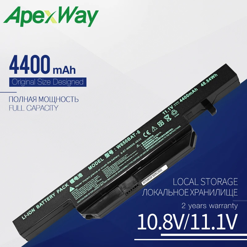 

Apexway W650BAT-6 Laptop Battery for Hasee K610C K650D K750D K570N K710C K590C K750D G150SG G150S G150TC G150MG W650S