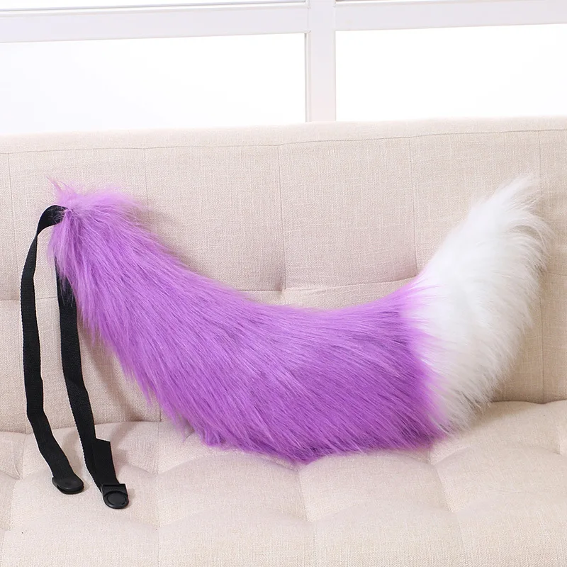 Adjustable Belt Fox Tail Cat Fur Furry Carnival Party Accessories Gift Halloween Anime Cosplay Costume for Adults Kids Children images - 6