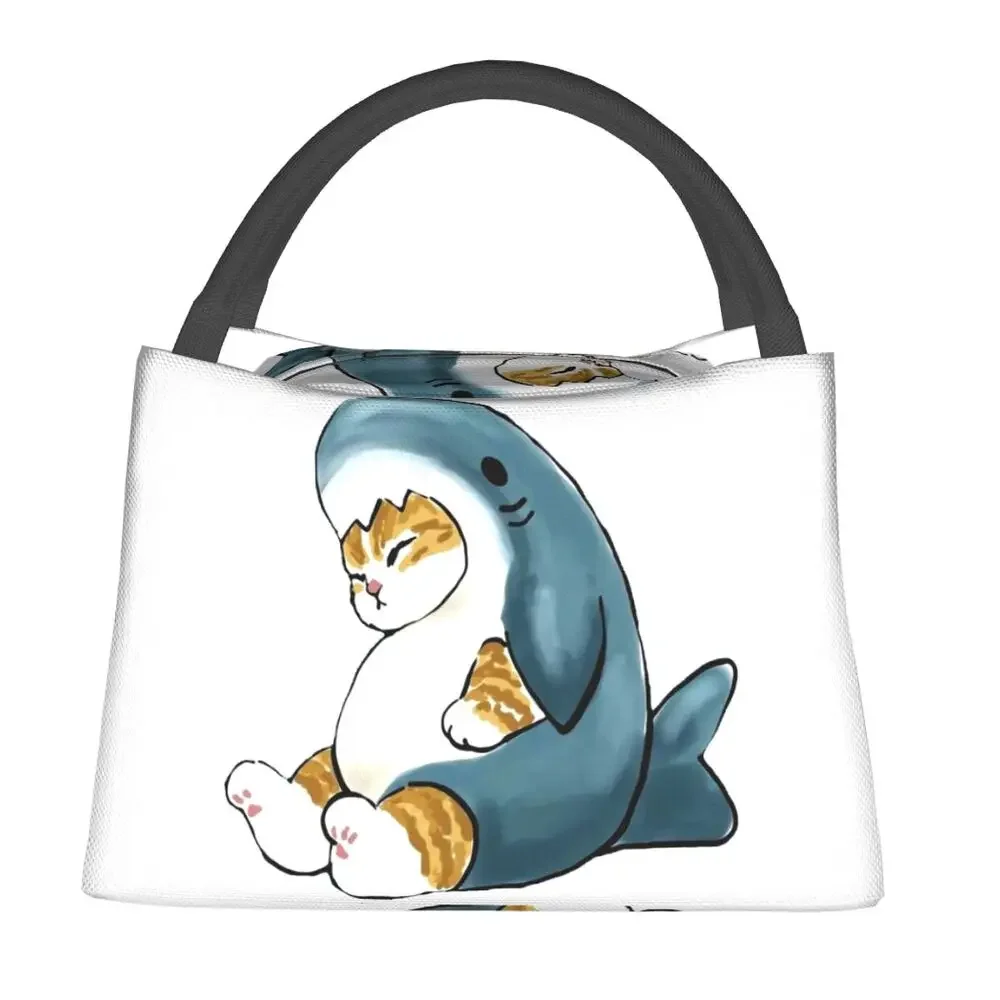 

Изолированная сумка для обеда с мультяшными аниме животными кошкой акулой для женщин герметичный термоохладитель коробка для бенто для работы пикника