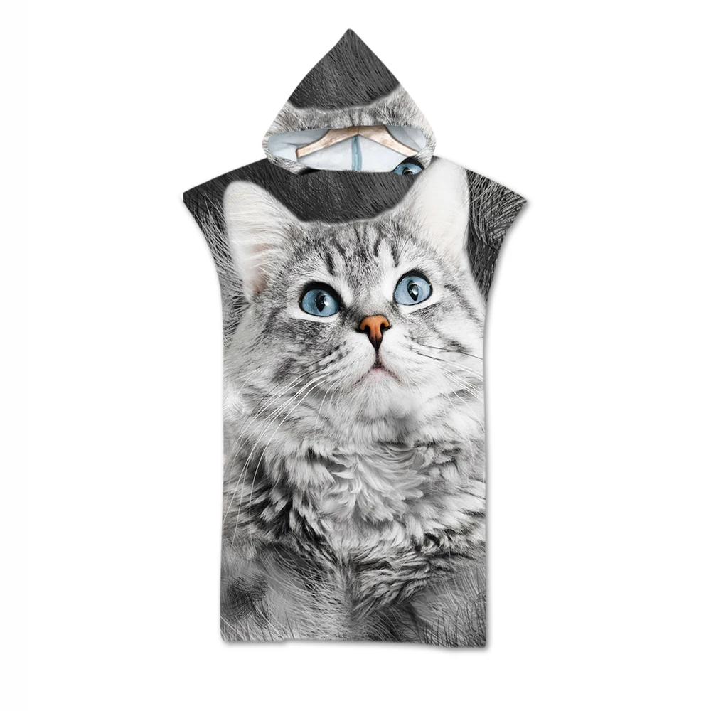 

Animals Microfiber Fabric Adult Bath Towels Beach Towel Changing Bathrobe Cloaks Hooded Swimming Pool Gym Fitness Bath Towels