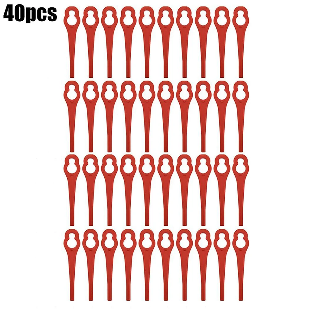 

40Pcs Replacement Blade Grass Trimmer Spare Knives For Parkside PRTA 20-LiA1 LIDL IAN 311046 Plastic Blades 5x10mm 83mm Length