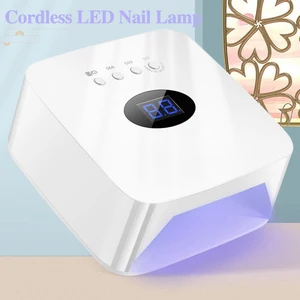 128W LED Nail Lamp Rechargeable Wireless UV Led Nail Dryer Gel Nail Light With Smart Sensor For UV G