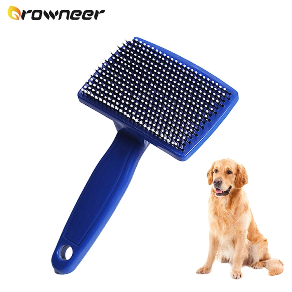 

Гребень массажный для собак и кошек, щетка из нержавеющей стали для удаления шерсти, с нескользящей ручкой, инструменты для груминга блох и ...