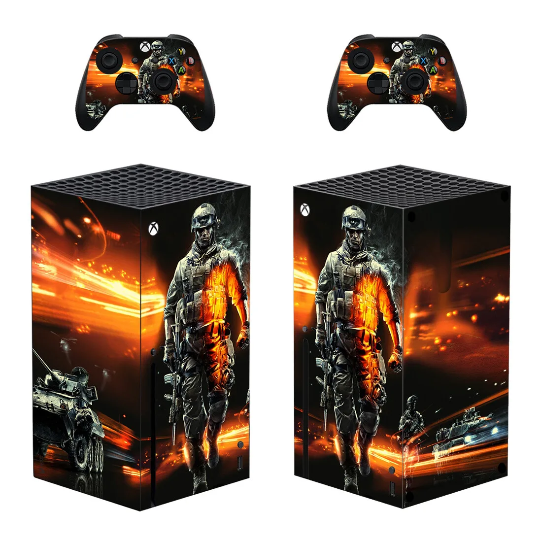 

Battlefield Style Xbox Series X Skin Sticker for Console & 2 Controllers Decal Vinyl Protective Skins Style 1