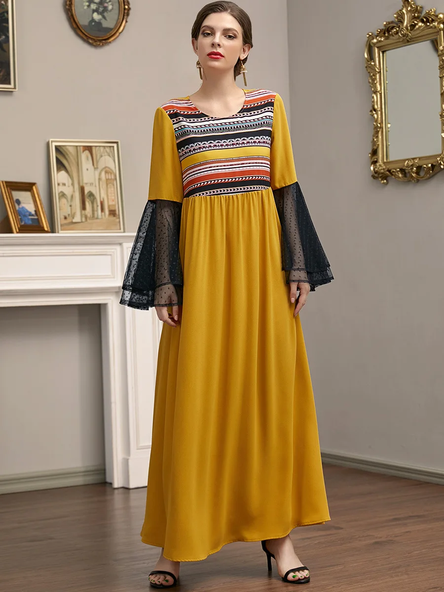 Ramadan Eid Mubarak Kaftan Robe Longue Femme Abaya Dubai Saudi Arabic African Dresses For Women Turkey Islam Muslim Long Dress