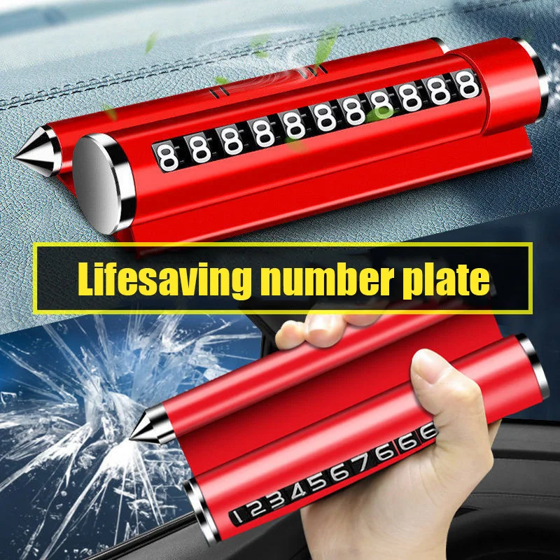 

Safety Hammer Temporary Parking Card Car Parking Card Multi-functional Metal Bracket Number Plate Moving License Plate