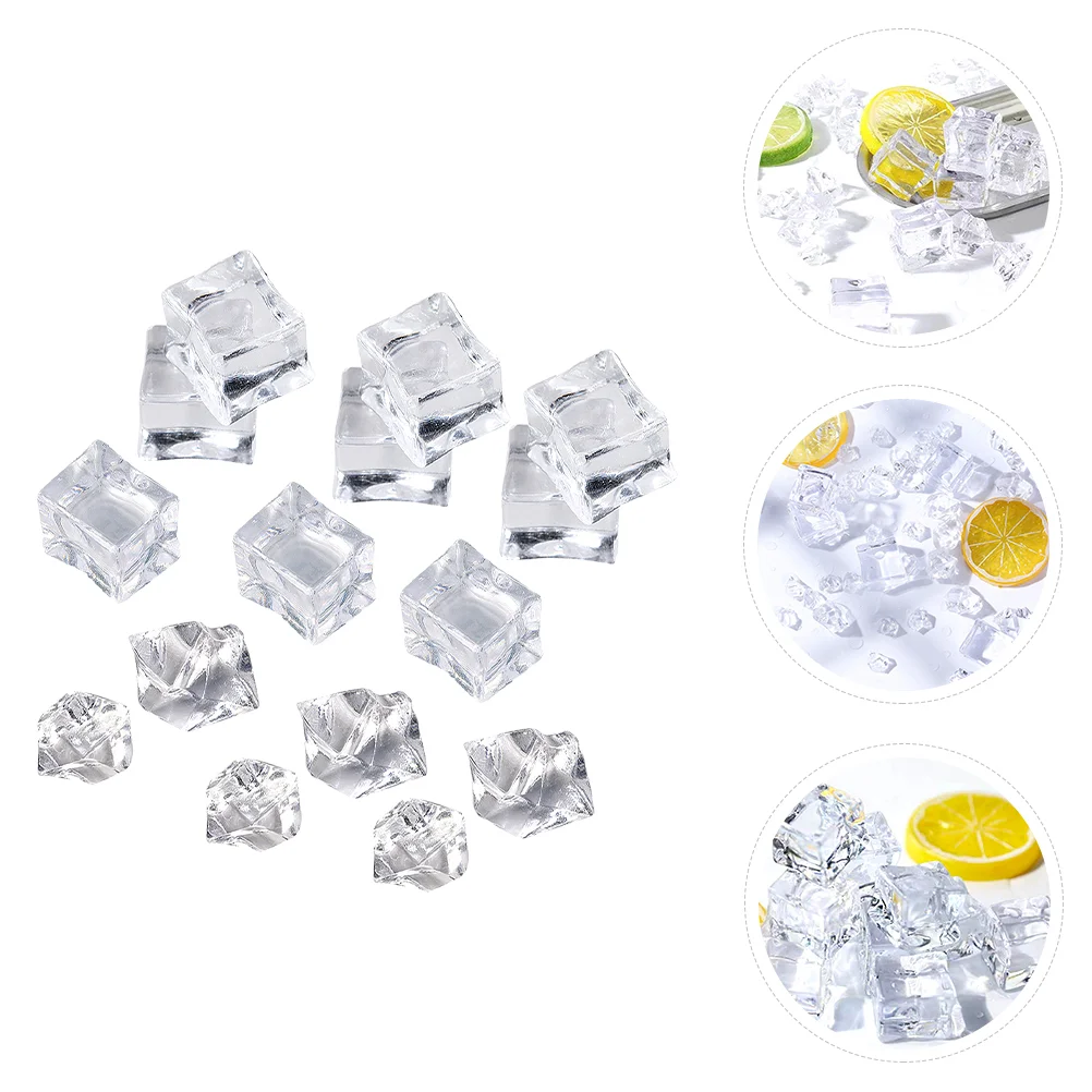 

Ice Cubesfake Cube Vase Acrylic Drinks Clear Square Diamonds Simulation Rockfillers Reusable Decorative Display Blocks
