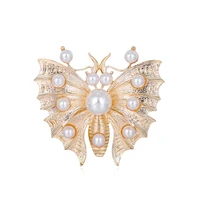 tulx luxury pearl white butterfly brooch baroque trendy insect pins corsage brooches woman brooch pins party wedding gifts